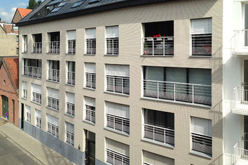 Budynki mieszkalne z cegły Oslo perłowobiałej gładkiej