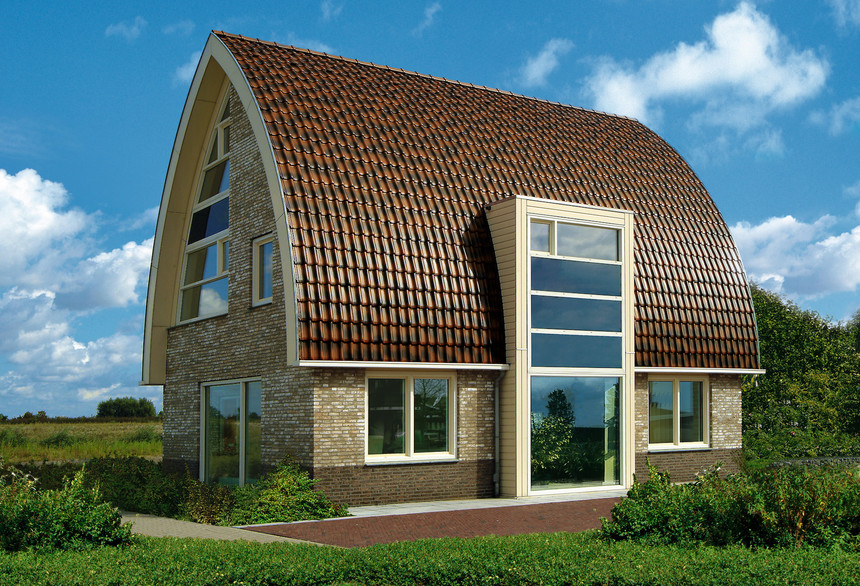 Nowoczesny dom z dachówki Piemont rustykalny